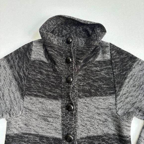Banana Republic Merino Wool Cardigan Sweater Women's S Stripe Gray Duster Long - Picture 2 of 7